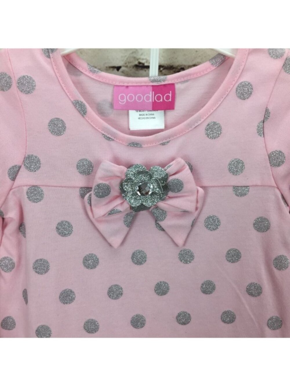 Goodlad Baby Girls Leggings Set 18M Pink Polka Dot Dress & Gray - Picture 2 of 5